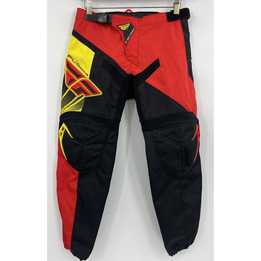 Fly Racing Youth Motocross Pants Size 26 Dirt Bike BMX Red Black